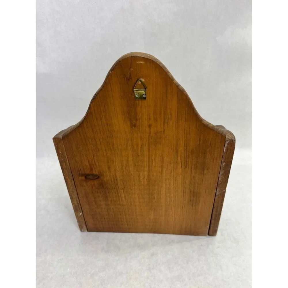 Vintage Wood Wall Pocket Letter Holder Country Goose Farmhouse Mail Organizer